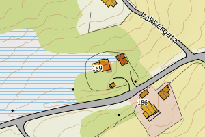 Kartbilde fra WMS-tjeneste av avviket