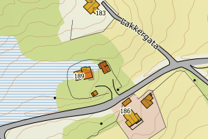 Kartbilde fra WMS-tjeneste av avviket