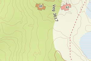 Kartbilde fra WMS-tjeneste av avviket