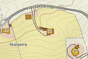 Kartbilde fra WMS-tjeneste av avviket