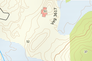 Kartbilde fra WMS-tjeneste av avviket