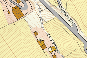 Kartbilde fra WMS-tjeneste av avviket