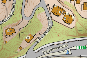 Kartbilde fra WMS-tjeneste av avviket