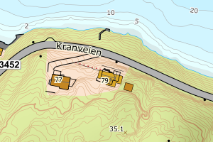 Kartbilde fra WMS-tjeneste av avviket