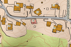 Kartbilde fra WMS-tjeneste av avviket