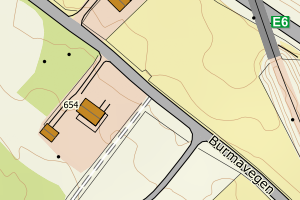 Kartbilde fra WMS-tjeneste av avviket