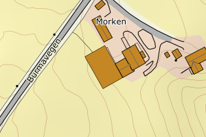 Kartbilde fra WMS-tjeneste av avviket