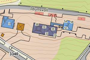 Kartbilde fra WMS-tjeneste av avviket