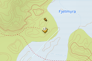 Kartbilde fra WMS-tjeneste av avviket