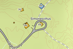 Kartbilde fra WMS-tjeneste av avviket