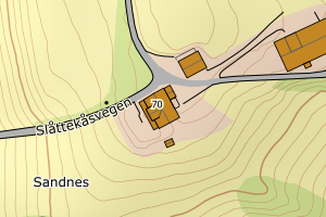 Kartbilde fra WMS-tjeneste av avviket