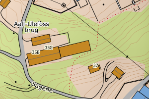 Kartbilde fra WMS-tjeneste av avviket