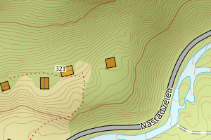 Kartbilde fra WMS-tjeneste av avviket