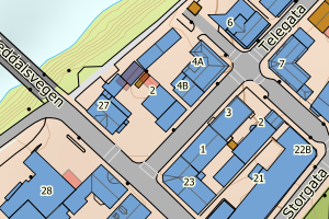 Kartbilde fra WMS-tjeneste av avviket