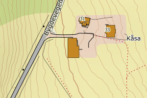 Kartbilde fra WMS-tjeneste av avviket