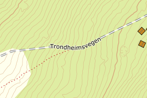 Kartbilde fra WMS-tjeneste av avviket