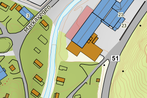 Kartbilde fra WMS-tjeneste av avviket