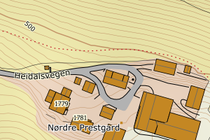 Kartbilde fra WMS-tjeneste av avviket