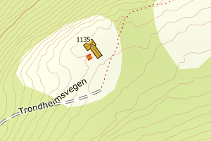 Kartbilde fra WMS-tjeneste av avviket