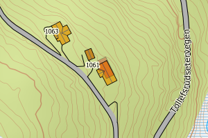 Kartbilde fra WMS-tjeneste av avviket