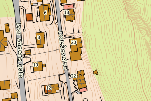 Kartbilde fra WMS-tjeneste av avviket