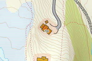 Kartbilde fra WMS-tjeneste av avviket