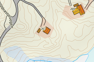 Kartbilde fra WMS-tjeneste av avviket