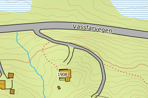 Kartbilde fra WMS-tjeneste av avviket