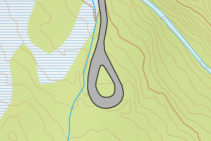 Kartbilde fra WMS-tjeneste av avviket
