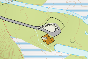 Kartbilde fra WMS-tjeneste av avviket