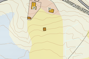 Kartbilde fra WMS-tjeneste av avviket
