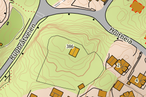 Kartbilde fra WMS-tjeneste av avviket