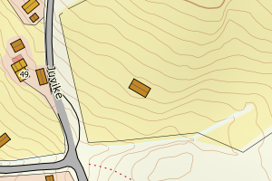 Kartbilde fra WMS-tjeneste av avviket