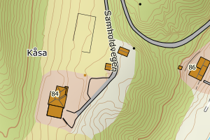 Kartbilde fra WMS-tjeneste av avviket