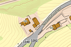 Kartbilde fra WMS-tjeneste av avviket