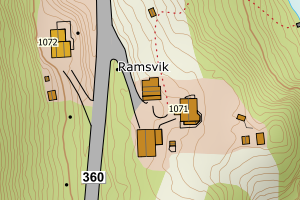 Kartbilde fra WMS-tjeneste av avviket