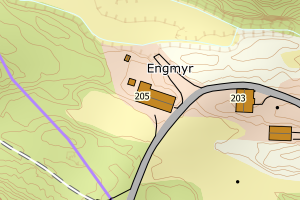 Kartbilde fra WMS-tjeneste av avviket