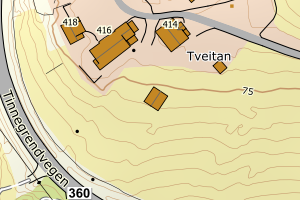 Kartbilde fra WMS-tjeneste av avviket