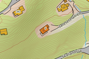 Kartbilde fra WMS-tjeneste av avviket