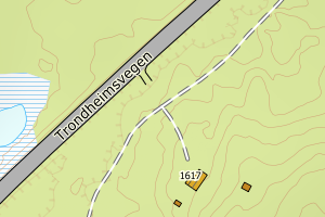 Kartbilde fra WMS-tjeneste av avviket