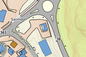 Kartbilde fra WMS-tjeneste av avviket