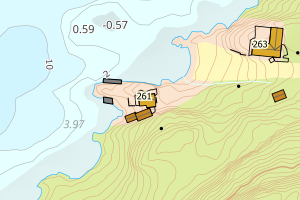 Kartbilde fra WMS-tjeneste av avviket