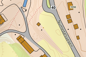 Kartbilde fra WMS-tjeneste av avviket