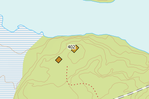 Kartbilde fra WMS-tjeneste av avviket