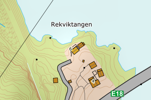 Kartbilde fra WMS-tjeneste av avviket