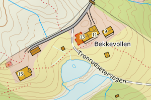 Kartbilde fra WMS-tjeneste av avviket