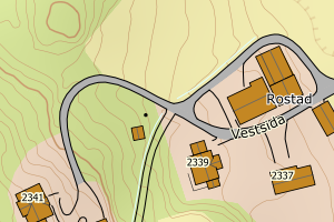 Kartbilde fra WMS-tjeneste av avviket