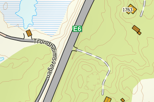 Kartbilde fra WMS-tjeneste av avviket