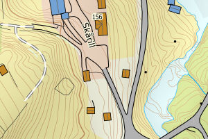 Kartbilde fra WMS-tjeneste av avviket