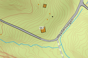 Kartbilde fra WMS-tjeneste av avviket